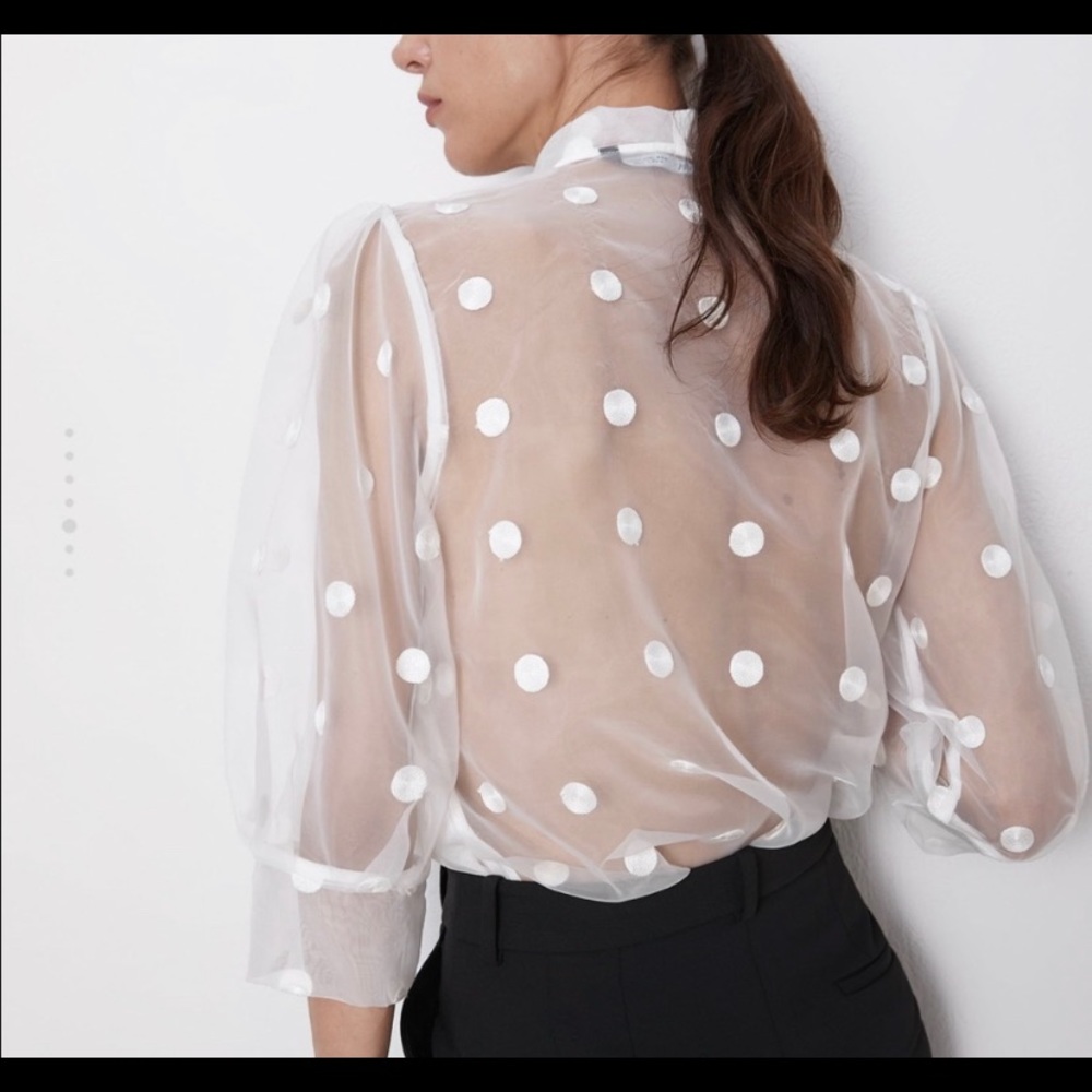 Zara polka dot top.
